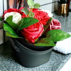 Bouquet fleurs de bain couleur rouge