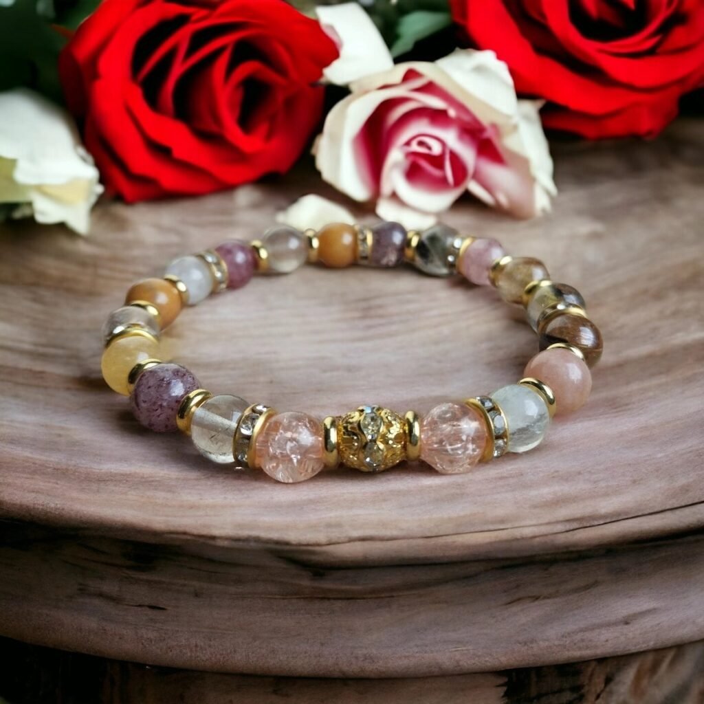 Bracelet Quartz rutile multicolore