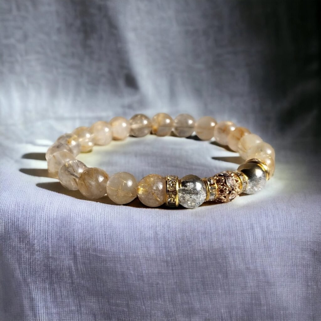 Bracelet Quartz rutile ( cheveux de Venus)