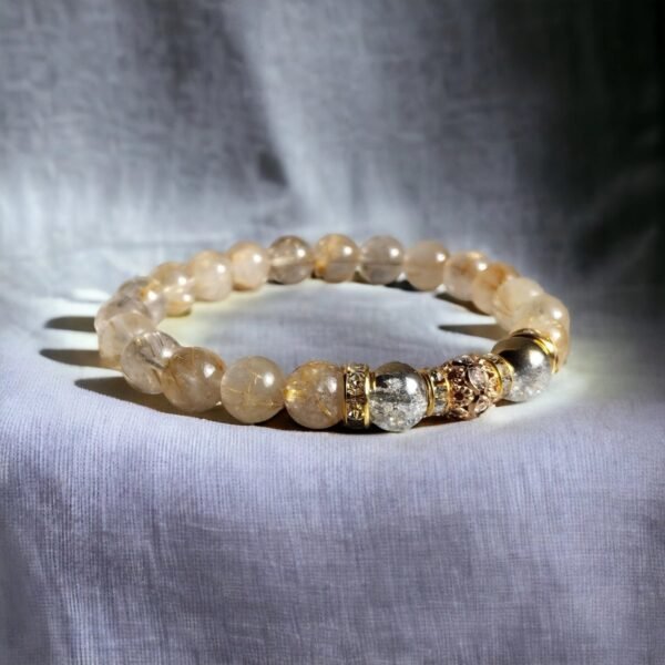 Bracelet Quartz rutile ( cheveux de Venus)