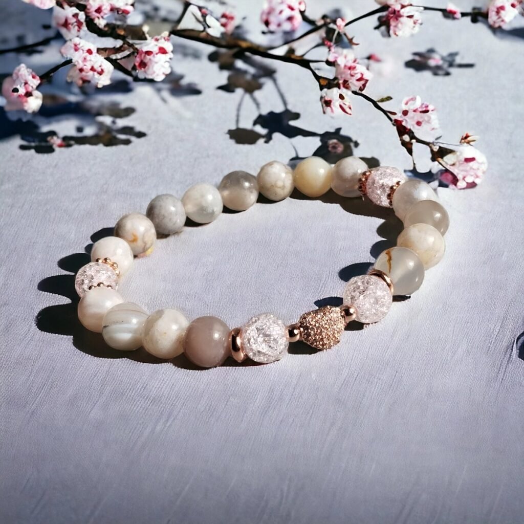 Bracelet Agate fleur de cerisier